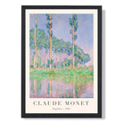 Claude Monet Poplars print in Black Wooden Frame