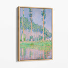 Claude Monet Poplars Canvas Art Print with Oak Float Frame