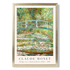 Claude Monet Bridge Over Pond of Water Lillies print in Gold Wooden Frame