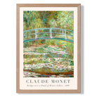 Claude Monet Bridge Over Pond of Water Lillies print in Light Oak Wooden Frame