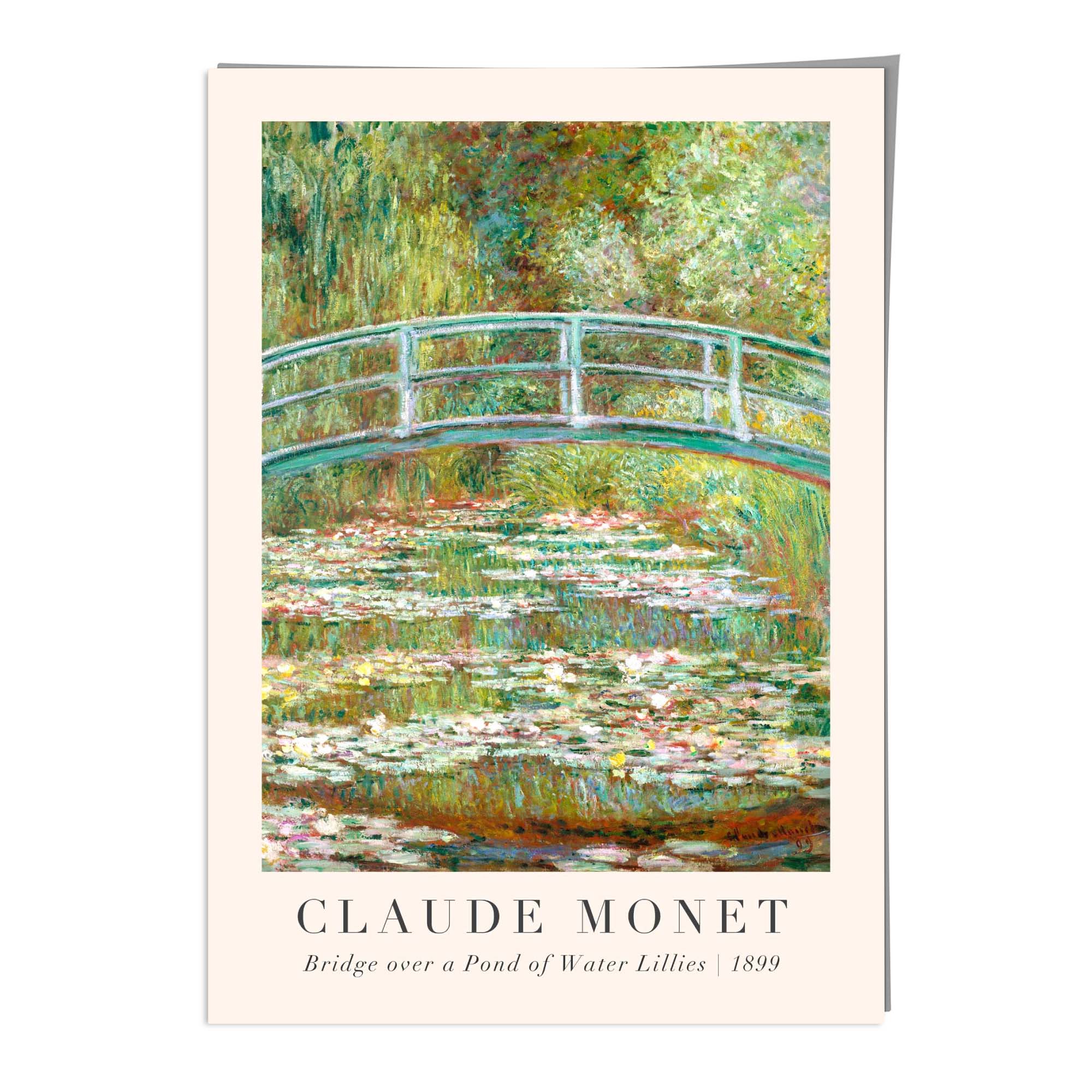 Claude Monet Bridge Over Pond of Water Lillies Wall Art Print