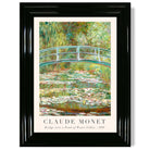 Claude Monet Bridge Over Pond of Water Lillies print in Black Glossy Frame