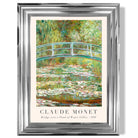 Claude Monet Bridge Over Pond of Water Lillies print in Chrome Glossy Frame