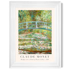 Claude Monet Bridge Over Pond of Water Lillies print in White Glossy Frame
