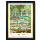 Claude Monet Bridge Over Pond of Water Lillies print in Black and Gold Frame