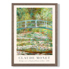 Claude Monet Bridge Over Pond of Water Lillies print in Walnut Wooden Frame