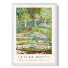 Claude Monet Bridge Over Pond of Water Lillies print in White Wooden Frame