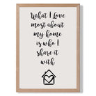 What I Love Quote Art Print Wall Art Print