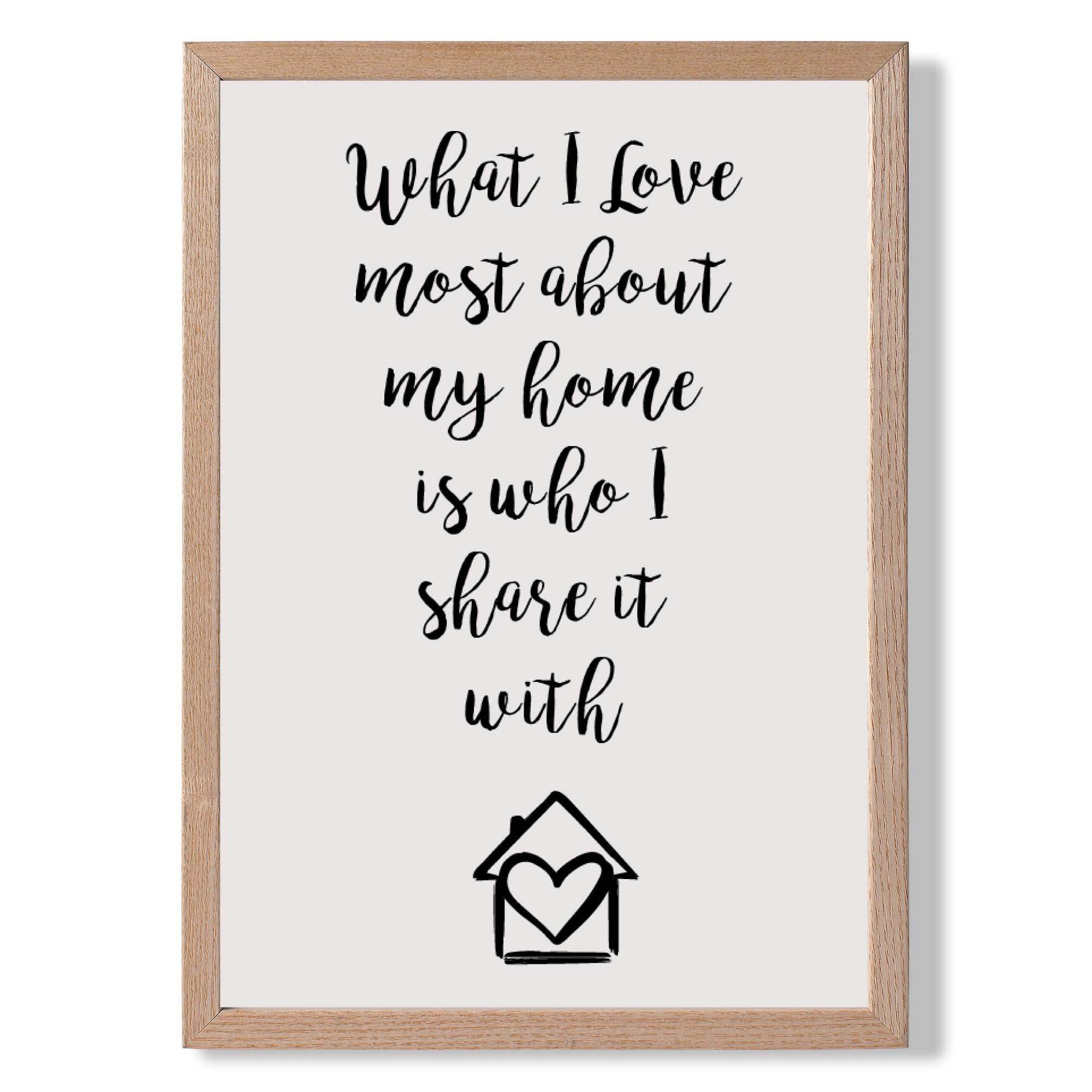 What I Love Quote Art Print Wall Art Print