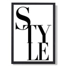 STYLE Typography Art Print print in Black Wooden Frame
