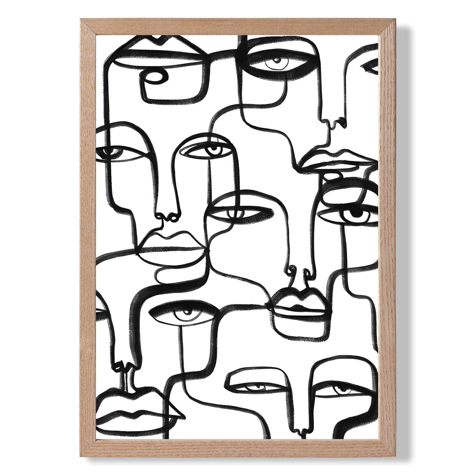 Sketch Faces Art Print Wall Art Print