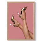 Legs and heels on Pink Art Print Wall Art Print