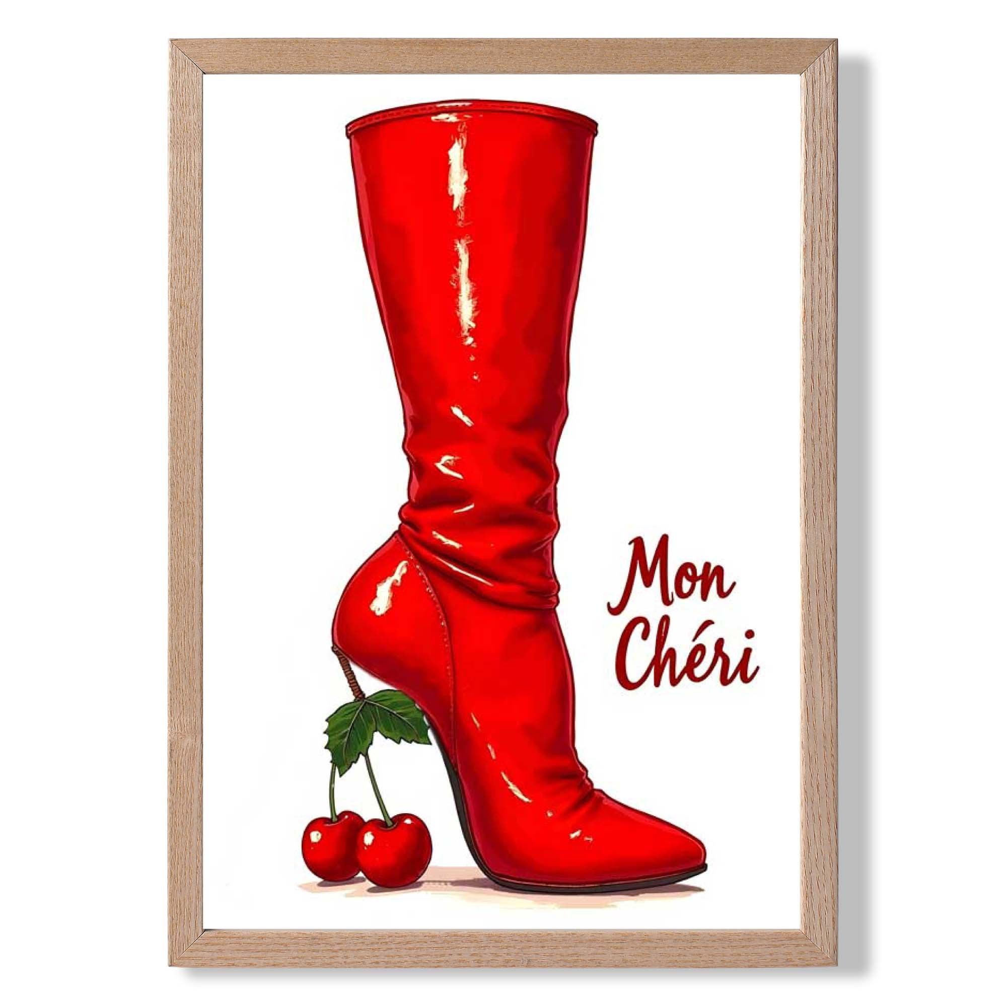Mon Cheri Red Boot Art Print Wall Art Print