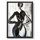 Abstract Femme Figure Art Print print in Black Wooden Frame