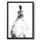 Watercolour Debutante No 1 Art Print print in Black Wooden Frame