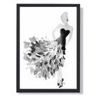 Watercolour Debutante No 3 Art Print print in Black Wooden Frame