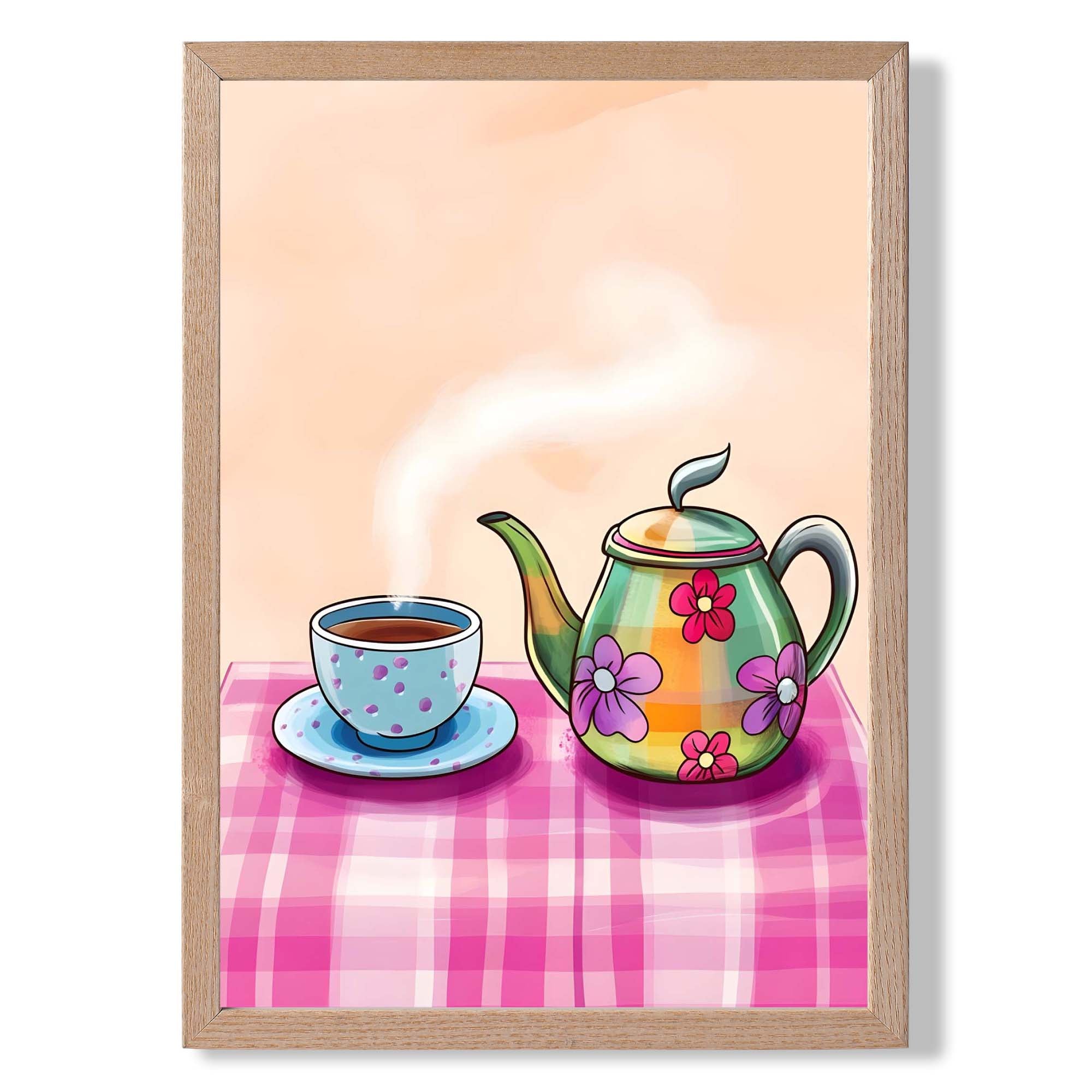 Tea for One Colourful Art Print Wall Art Print