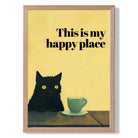Happy Place Cat Art Print Wall Art Print
