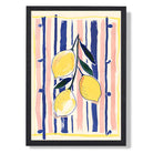 Lemons Kitchen Art Print print in Black Wooden Frame