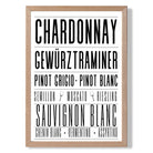 White Wines Typograpgy Art Print Wall Art Print