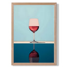 Vintage Wine Glass in Blue Art Print Wall Art Print
