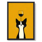 Wine Time Kitchen Art Print print in Black Wooden Frame