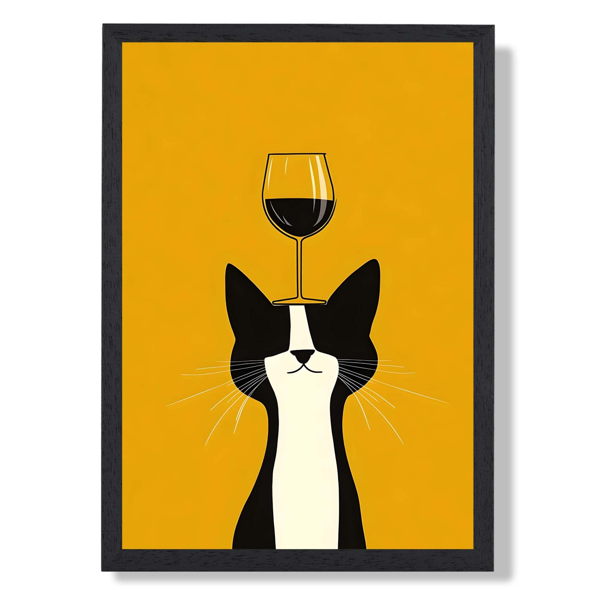 Wine Time Kitchen Art Print print in Black Wooden Frame