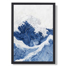 Japanese Style Ocean Wave Art Print print in Black Wooden Frame