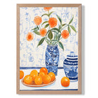 Painted Flowers and Oranges Still Life No 1 Art Print Wall Art Print