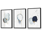Framed Set of 3 Abstract Winter Mood Art Prints | Artze Wall Art UK