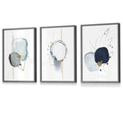 Framed Set of 3 Abstract Winter Mood Art Prints | Artze Wall Art UK