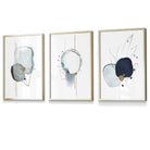 Framed Set of 3 Abstract Winter Mood Art Prints | Artze Wall Art UK