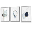Framed Set of 3 Abstract Winter Mood Art Prints | Artze Wall Art UK