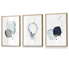 Framed Set of 3 Abstract Winter Mood Art Prints | Artze Wall Art UK