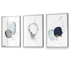 Framed Set of 3 Abstract Winter Mood Art Prints | Artze Wall Art UK
