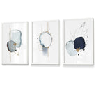 Framed Set of 3 Abstract Winter Mood Art Prints | Artze Wall Art UK