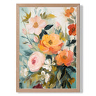 Soft Pink and Orange Florals No 2 Art Print Wall Art Print