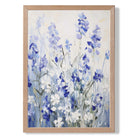 Abstract Painted Blue Flowers Art Print Wall Art Print
