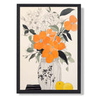 Minimalist Orange Floral No 2 Art Print print in Black Wooden Frame