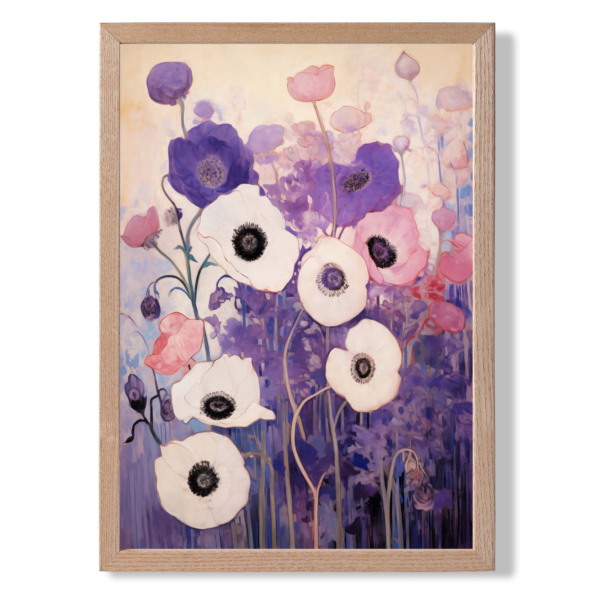 Purple and Pink Poppies Art Print Wall Art Print