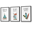 NURSERY Prints Set of 3 Tribal Wall Art Quote Prints Dream Big / FRAMED Kids Wall Art | Artze Wall Art UK