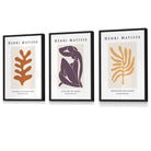 Matisse Floral and Nude Set of 3 FRAMED Wall Art Prints in Purple, Orange and Yellow | Artze Wall Art UK