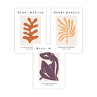 Matisse Floral and Nude Set of 3 Wall Art Prints in Purple, Orange and Yellow