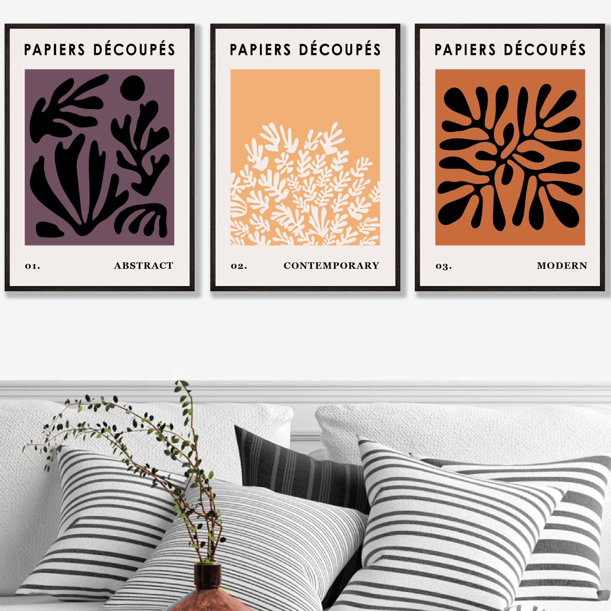 Vintage Matisse Floral Set of 3 Wall Art Prints