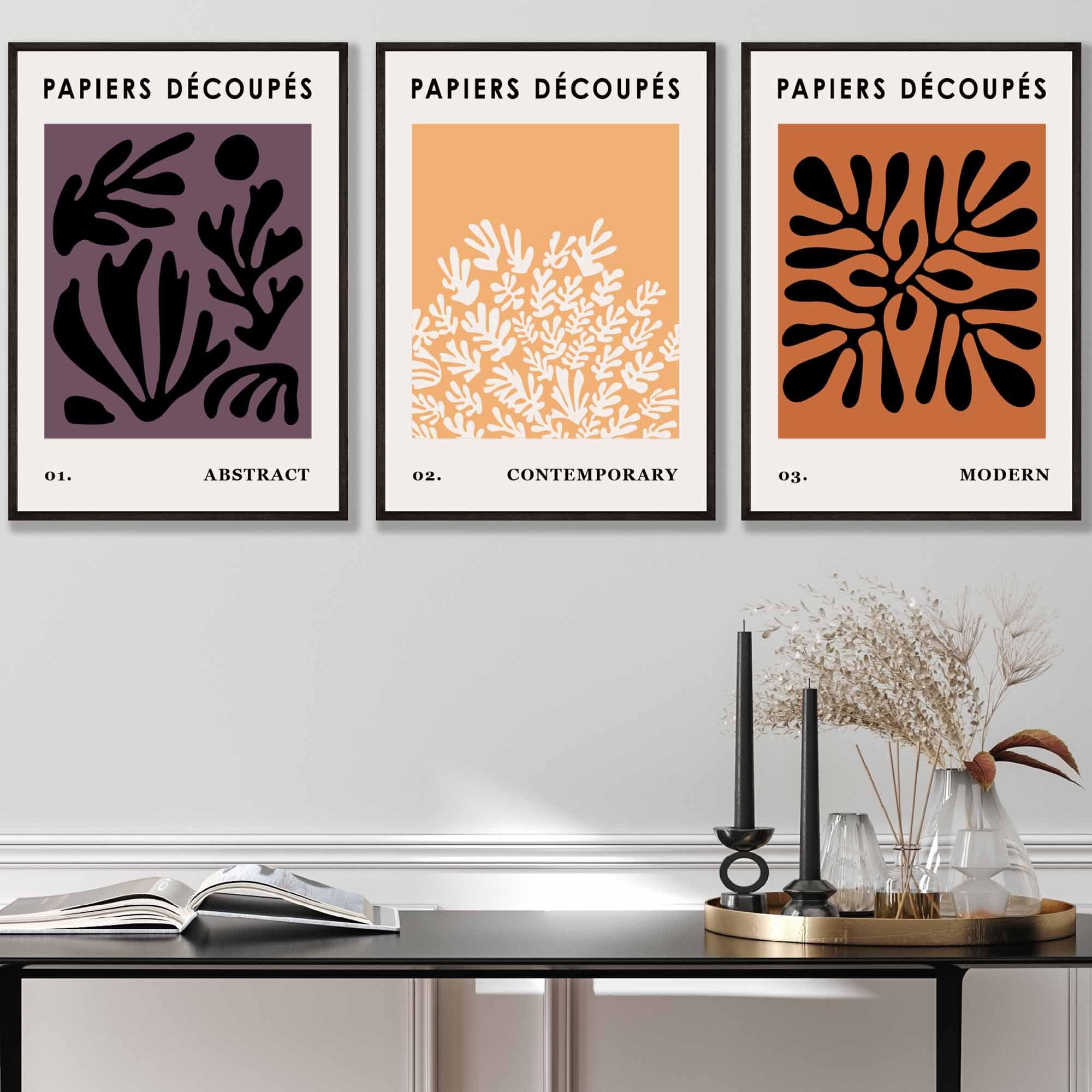Vintage Matisse Floral Set of 3 Wall Art Prints