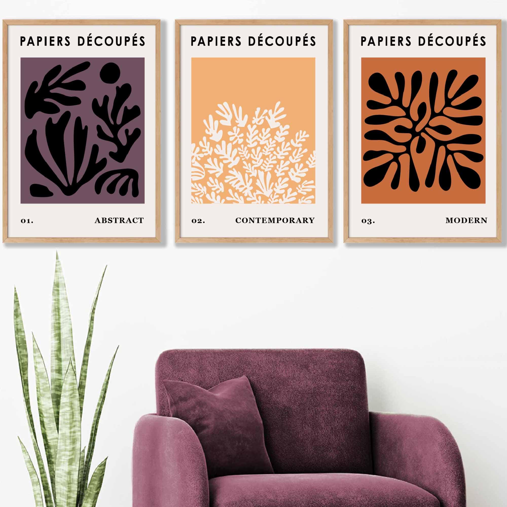 Vintage Matisse Floral Set of 3 Wall Art Prints