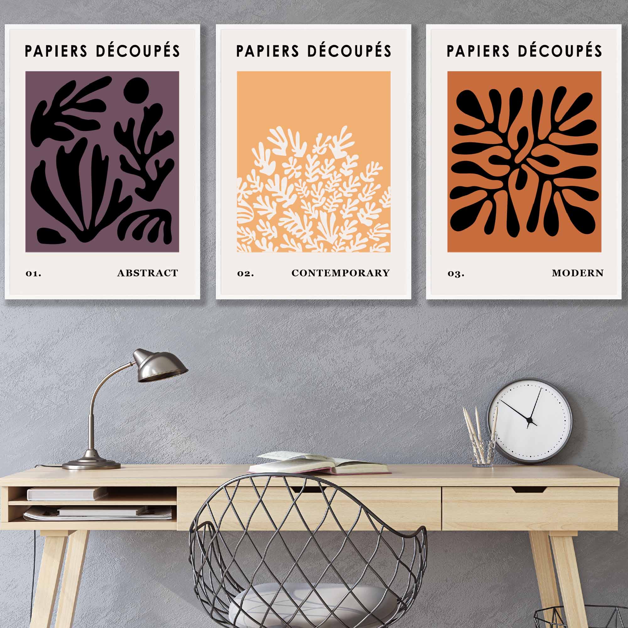 Vintage Matisse Floral Set of 3 Wall Art Prints