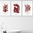 Boho Botanical Art, Set of  3, Teal Green Minimalist Art Prints