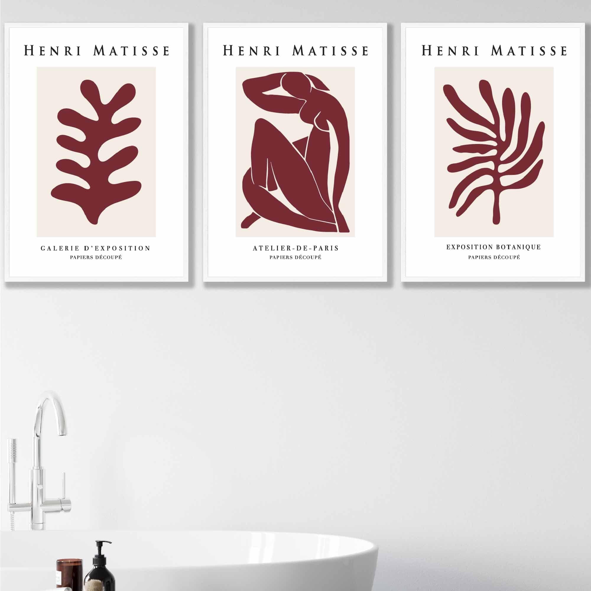 Boho Botanical Art, Set of  3, Teal Green Minimalist Art Prints