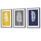 Framed Set of 3 Modern Tropical Leaf Prints | Artze Wall Art UK